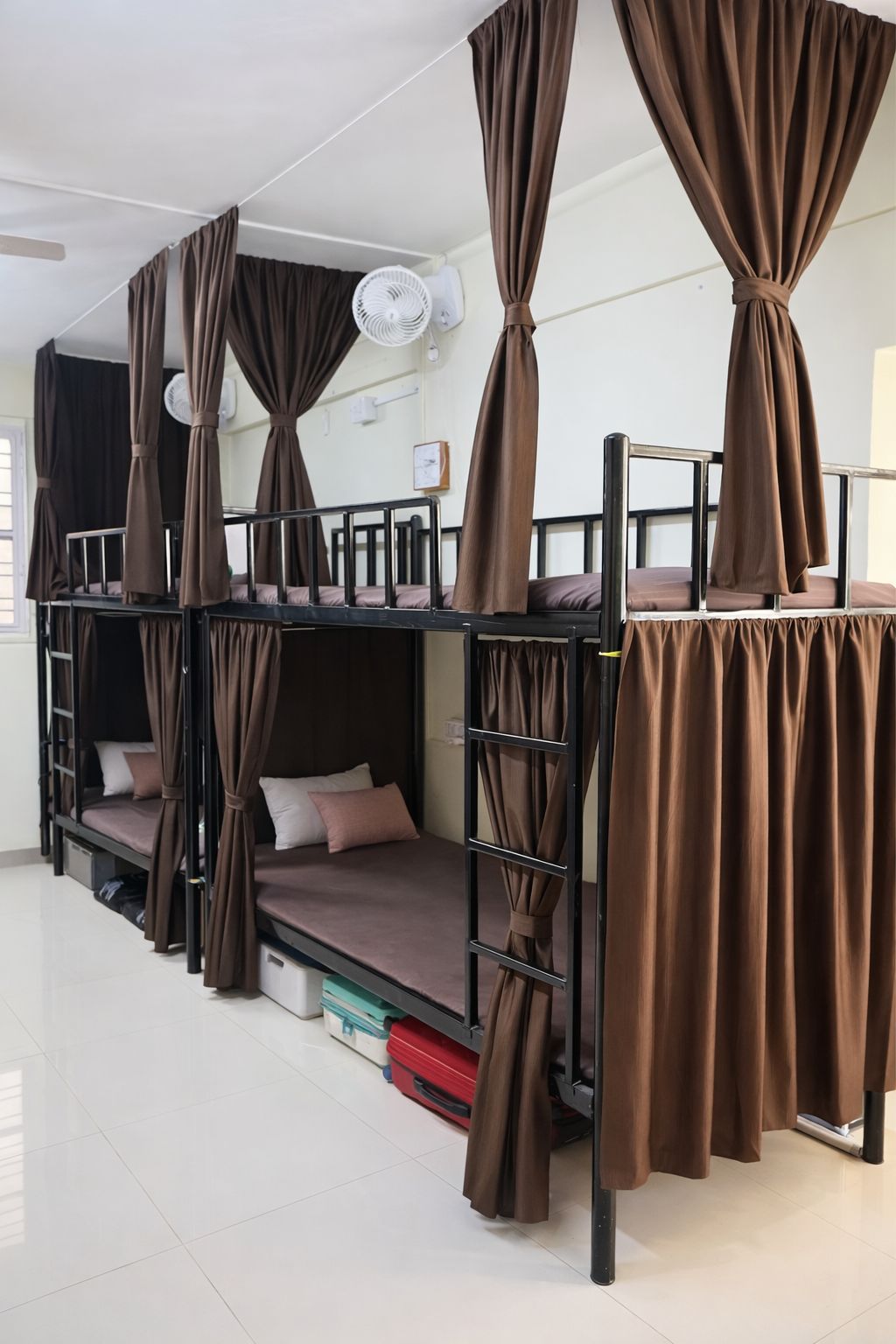 Girls Bunk Bed Setup with Full Privacy Curtains